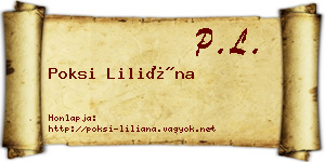 Poksi Liliána névjegykártya